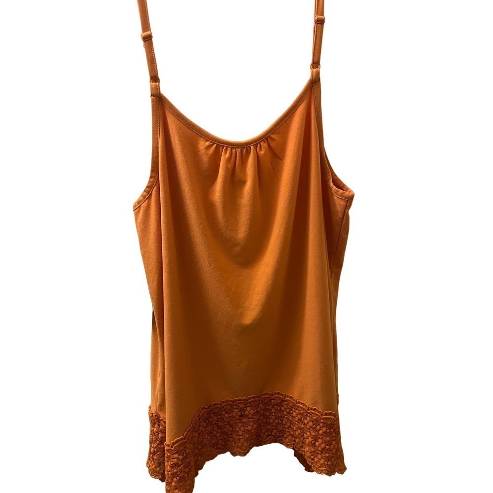 Kenzie lace trim orange tank-Large - Picture 3 of 3